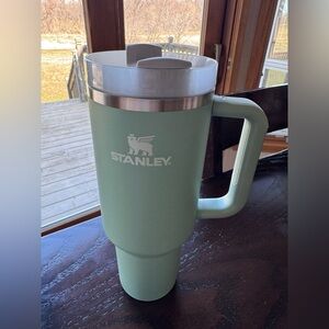 40oz Stanley tumbler w/handle in the color Eucalyptus, EUC